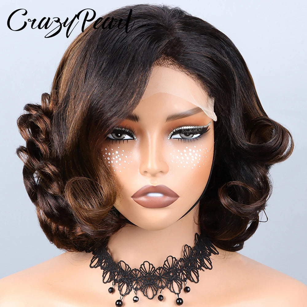 Pre Plucked Ombre Body Wave Lace Closure Wig for Women