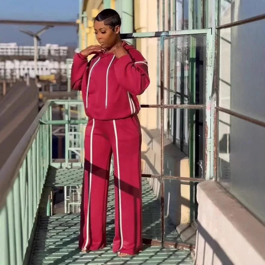 Winter Autumn Sporty Pants Outfit Sexy Women Two  Pieces Club Matching Set Streetwear Casual Tracksuit Set