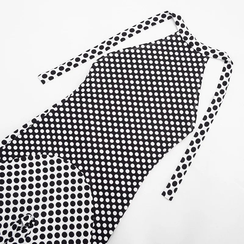 Patchwork Polka Dot Halter Bodycon Romper for Women
