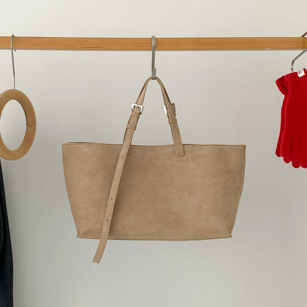 Large Capacity PU Leather Casual Soft Tote Bag for Women