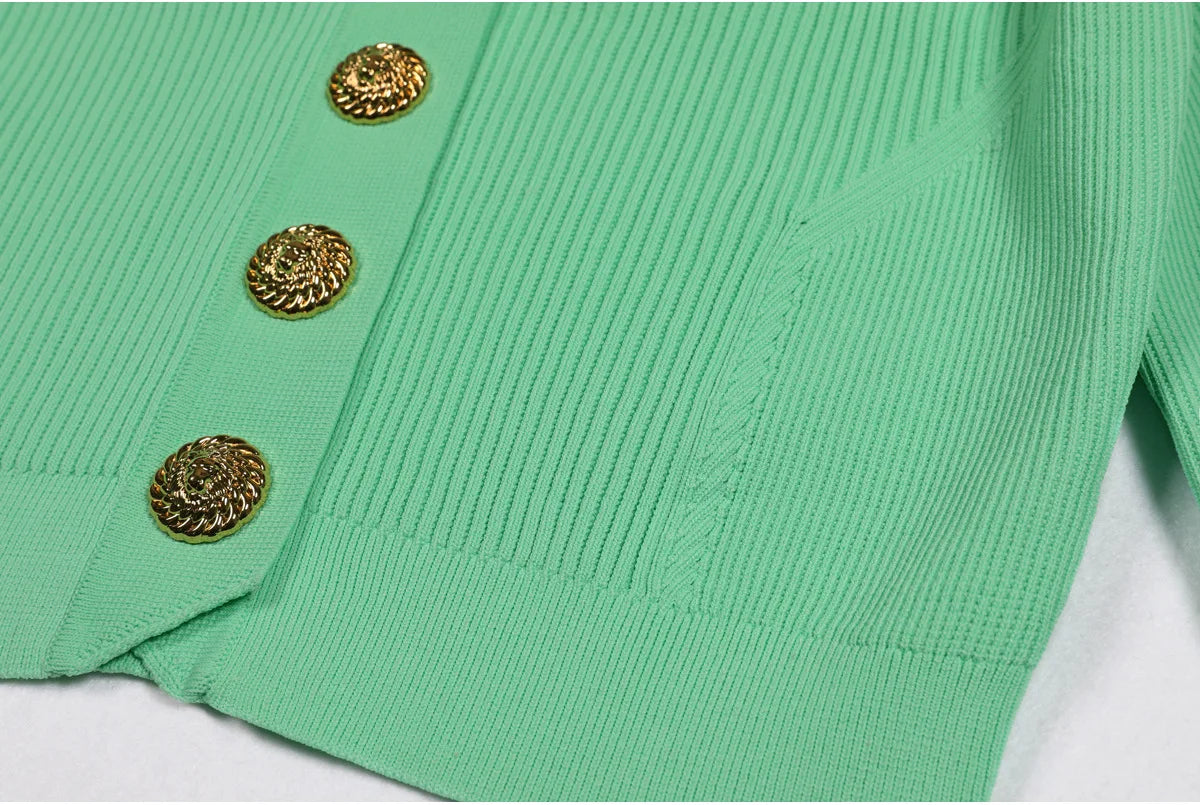 High-end Spring and Autumn New Fashion Women's Knitted Jacket Slim Elegant Commuter Knitted Top Cardigan Hidden Button Sweater