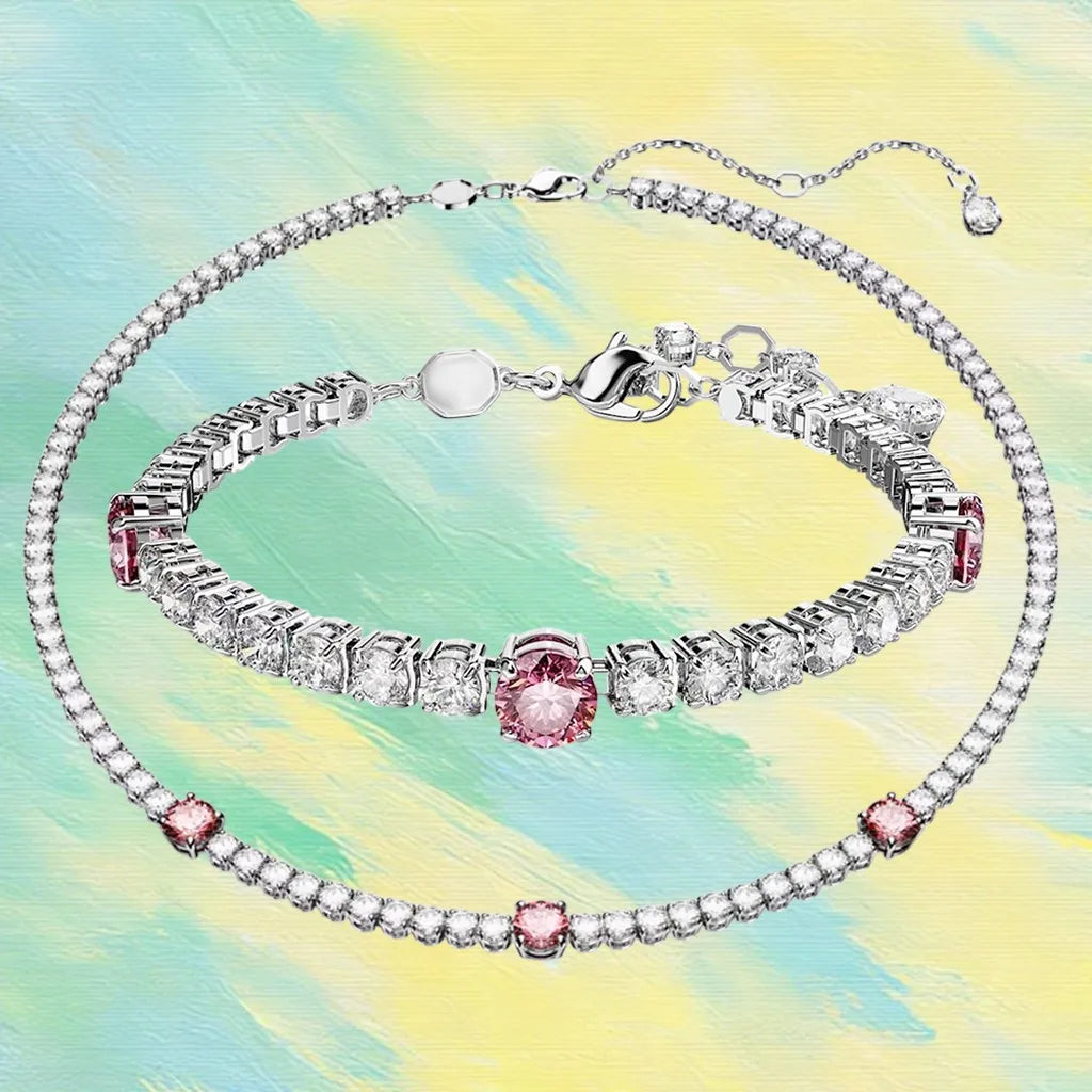 Gold Plated Sparkling Zirconia Jewelry Set for Women