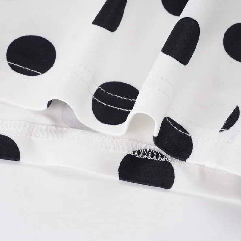Mesh Letter Print See Through Polka Dot Two Piece Set for Women