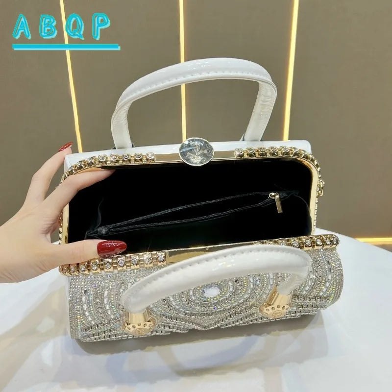New Dinner Handbag Luxury Brand Diamond-encrusted Sparkling Dinner Party Handbag Fashion Trend Women's Shoulder Crossbody Bag
