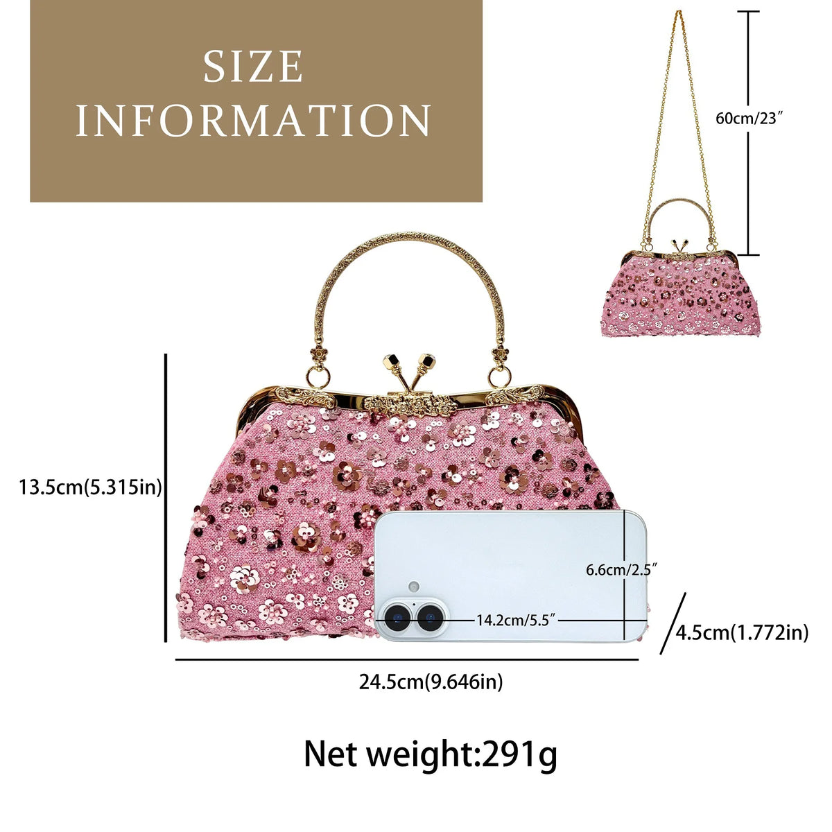 New Dinner Handbag Sequined Diamond Dinner Party Women's Handbag Luxury Brand Fashion Trend Women's Shoulder Crossbody Bag
