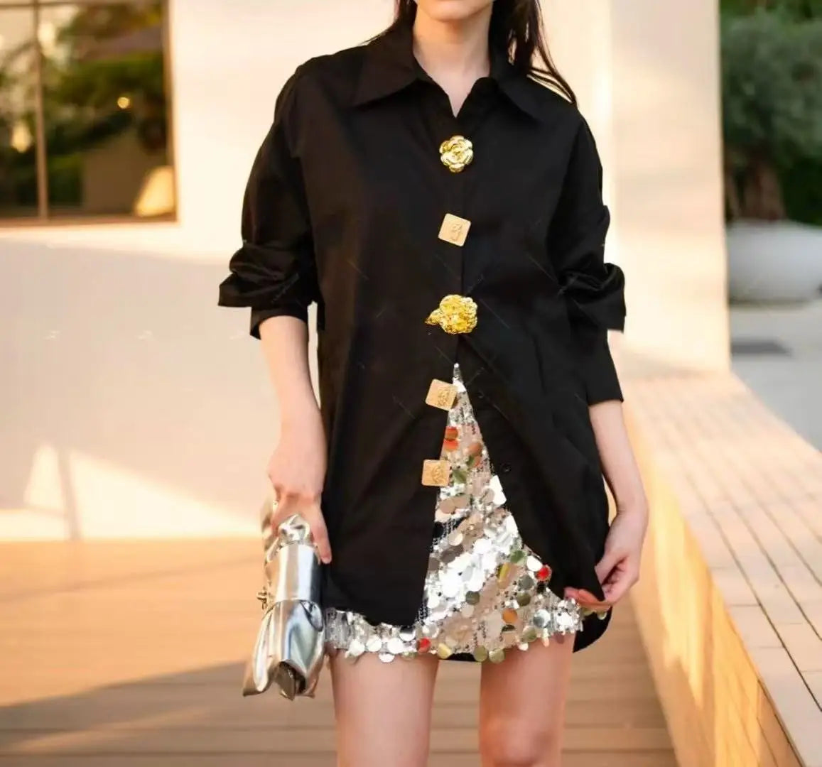 Loose Fit Long Sleeve Blouse