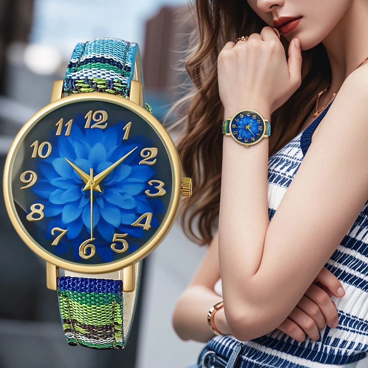Classic Round Quartz Leather Strap Watch