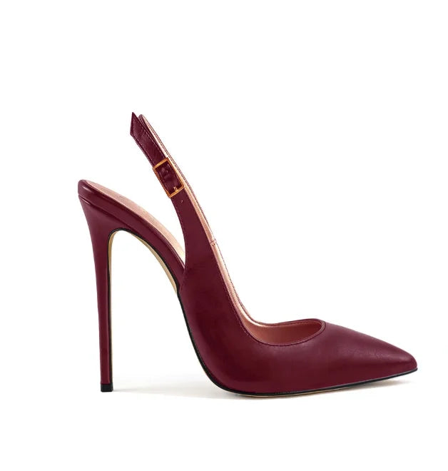 Colorful Patent Leather Slingback Pointed Toe High Heel Pumps for Women