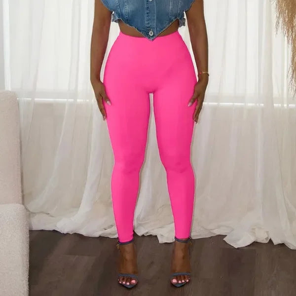 Sexy Pants Women Streetwear Summer 2025 New Solid Color Seamless High Waist Peach Hip Lift Back Fitness Slimming Sports Trousers