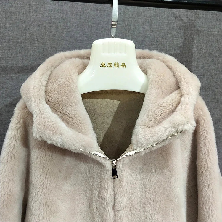 Long Real Fur Hooded Parka Coat