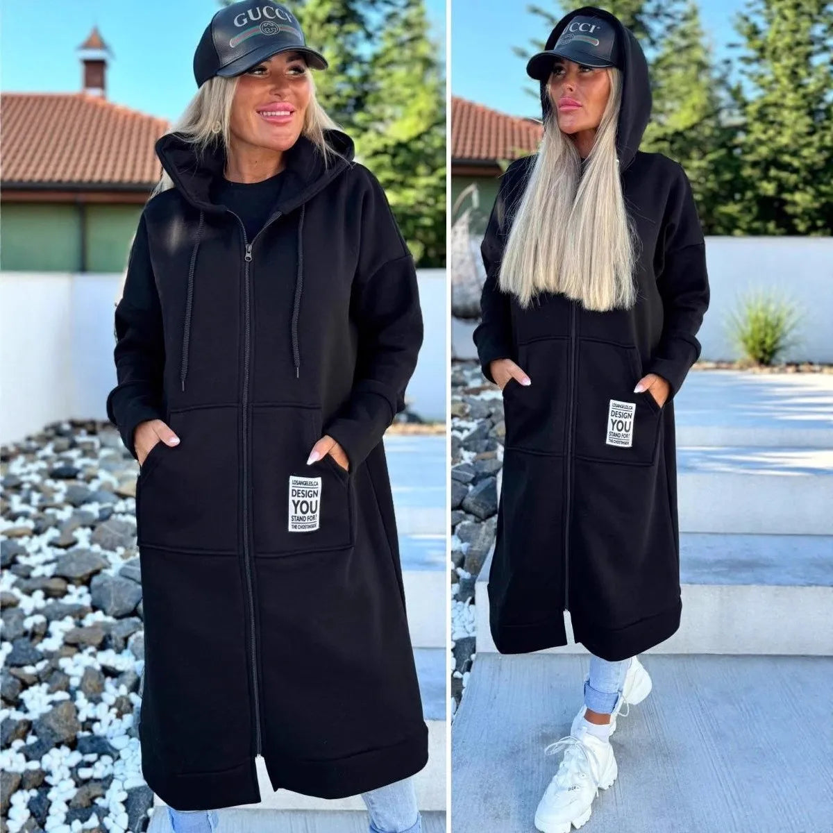 Relaxed Knit Hooded Jacket