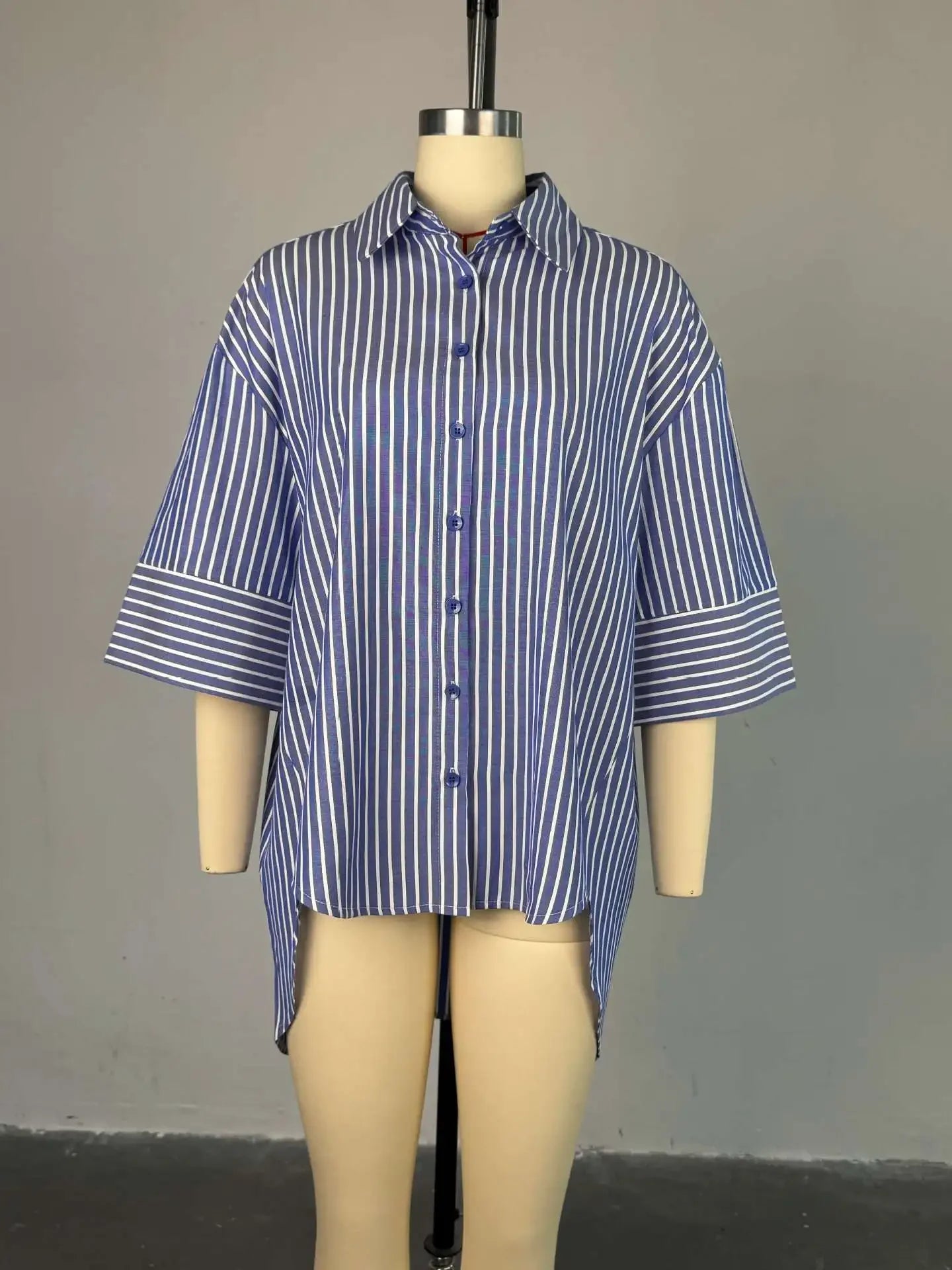 Casual Women's Shirts Striped Button Down Elegant Loose Lady Office Blouse Fashion Versatile Top for Female New 2025 Summer
