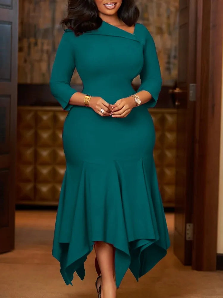 Elegant Flowing African Print Kaftan Dress for Women