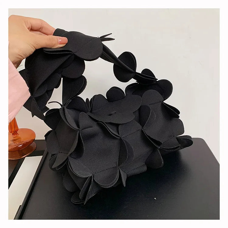 Korean Style 3D Flower PU Leather Shoulder Bag for Women