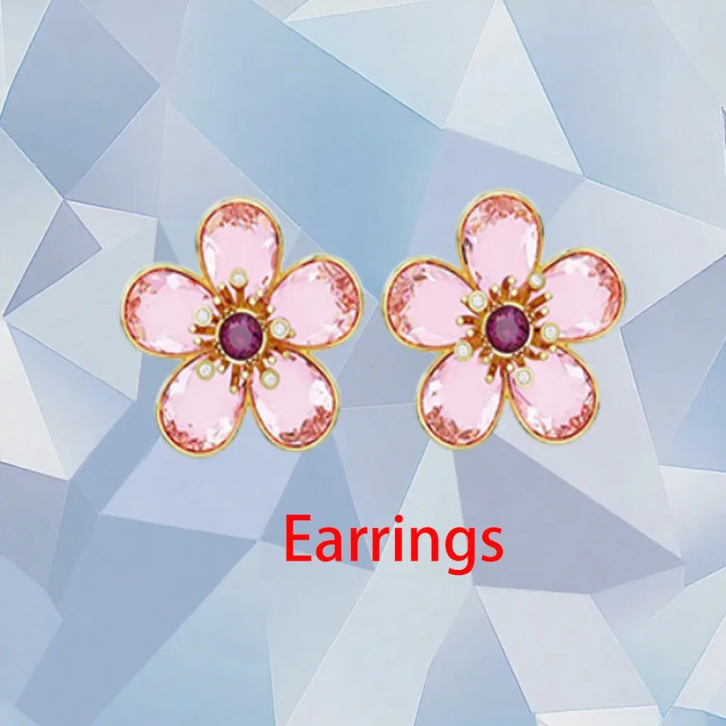 Gold Plated Zirconia Crystal Pendant Set for Women