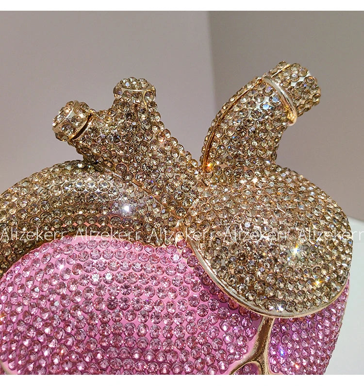 Gorgeous Rhinestone Heart Shaped Evening Bag for Women