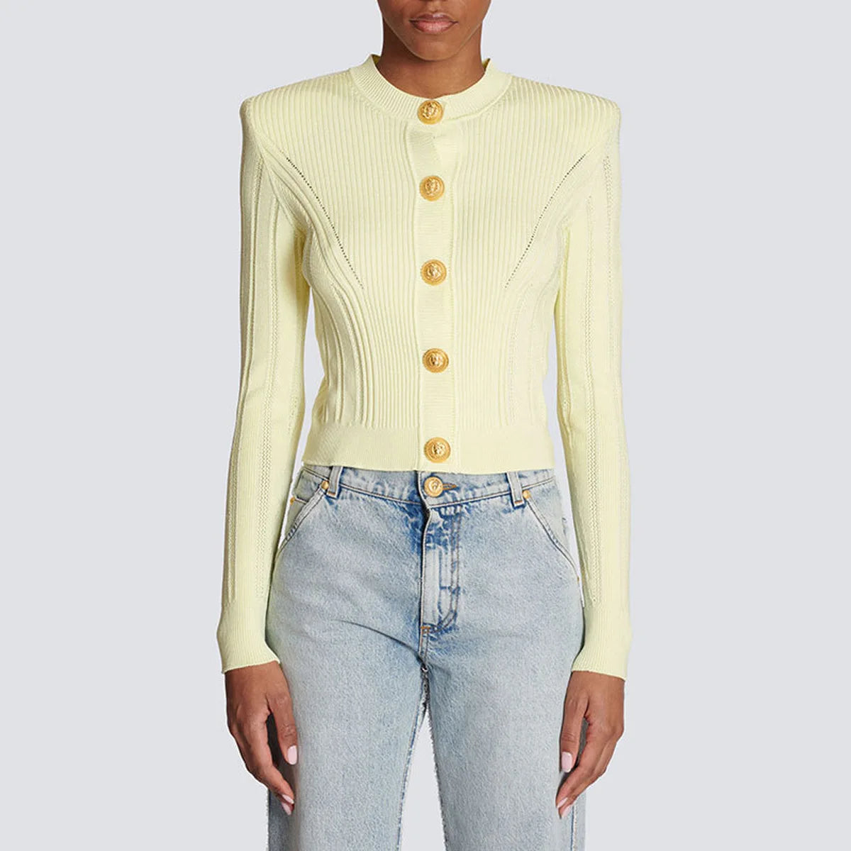 2025 Autumn New Fashion Crew Neck Long-sleeved Top Commuter Single-breasted Slim-fit Sweater Cardigan Jacket for Women