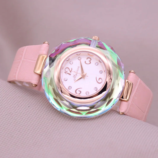 Top Luxury Crystal Melissa Lady Women's Watch Elegant Rhinestone Fashion Hours Dress Bracelet Clock Girl Birthday Gift Box