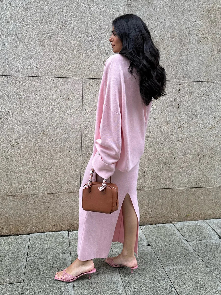 Three-Piece Knit Set Ensemble