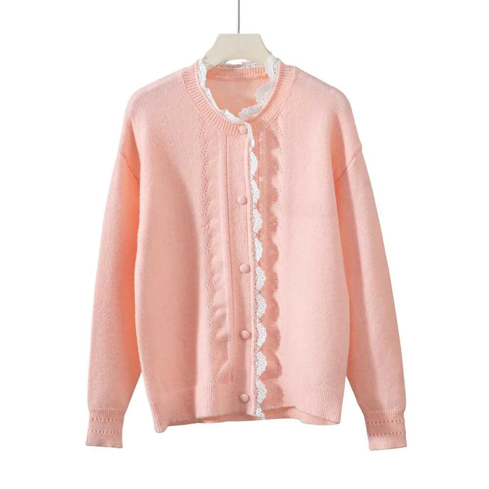 Loose Fit Hollow Out Knit Cardigan Sweater for Women