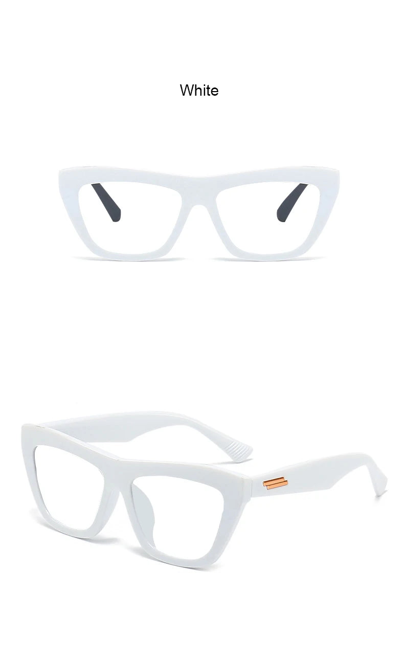 Clear Green Reading Glasses With Gold Stripe Frame for Women