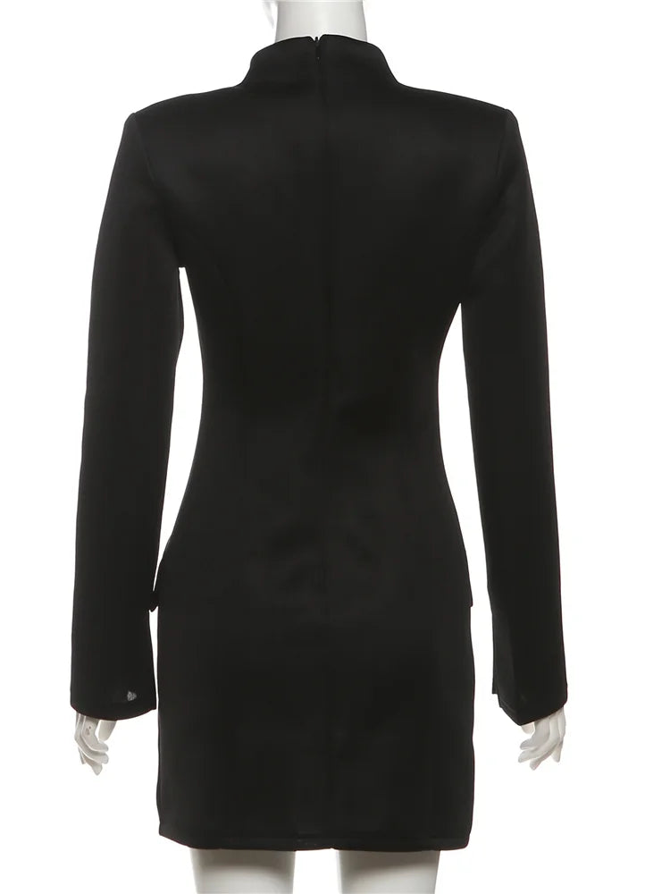 Stand Collar Mini Dress