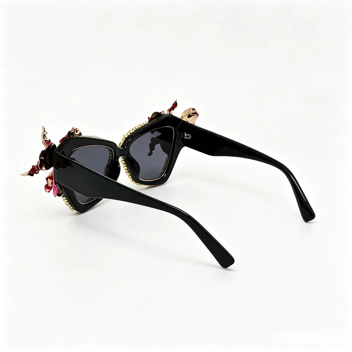 3D Flower Rhinestone Oversized Sunglasses