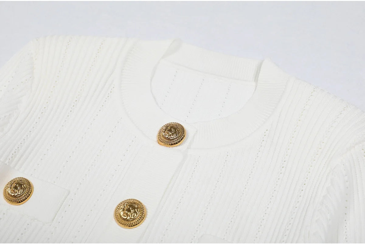 O Neck Knit Sweater Coat