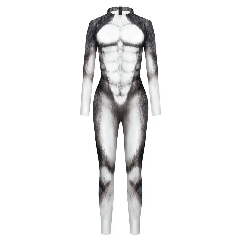 Vivid Animal Print Allover Zentai Bodysuit for Women
