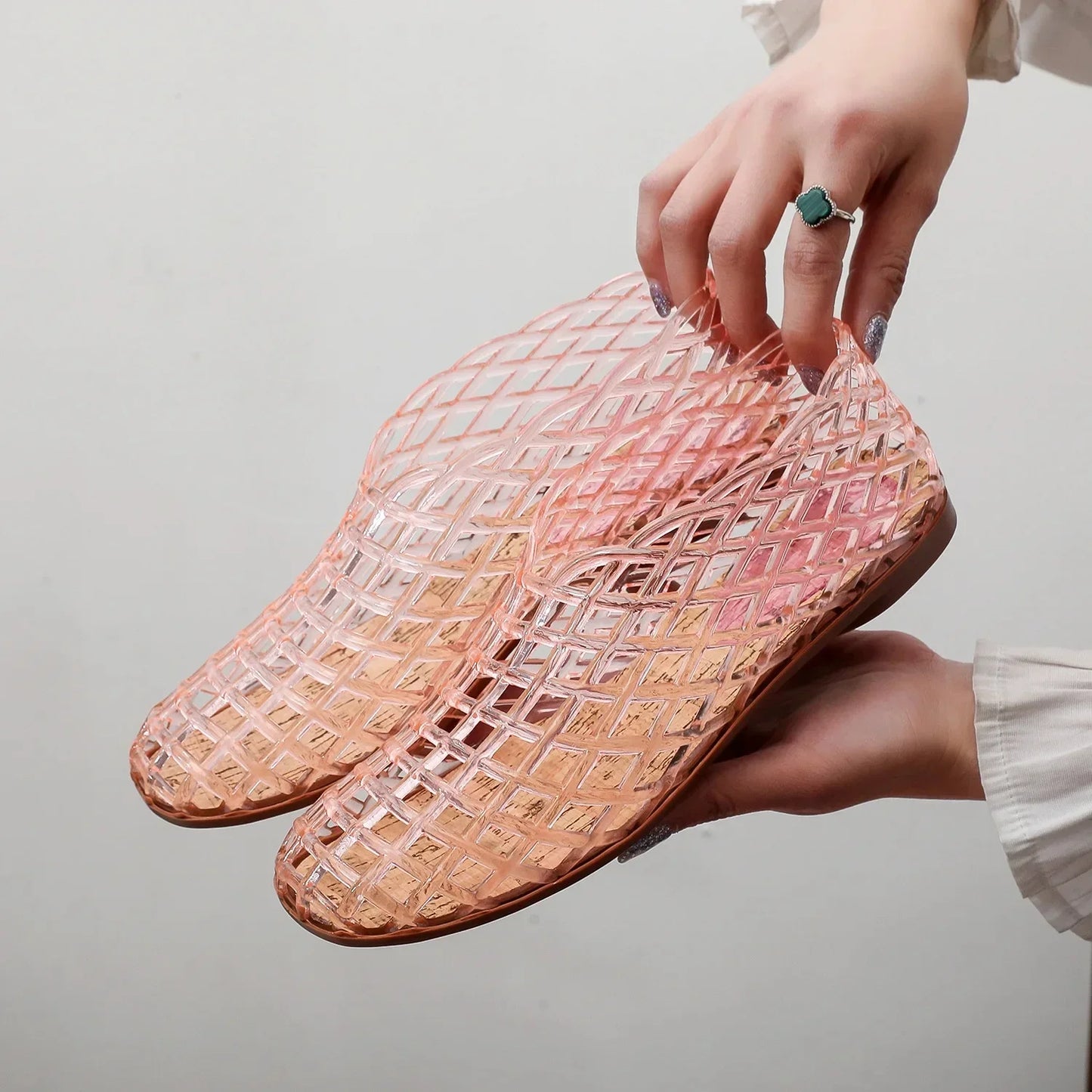 Lightweight Breathable Hollow Out Jelly Slides For Women