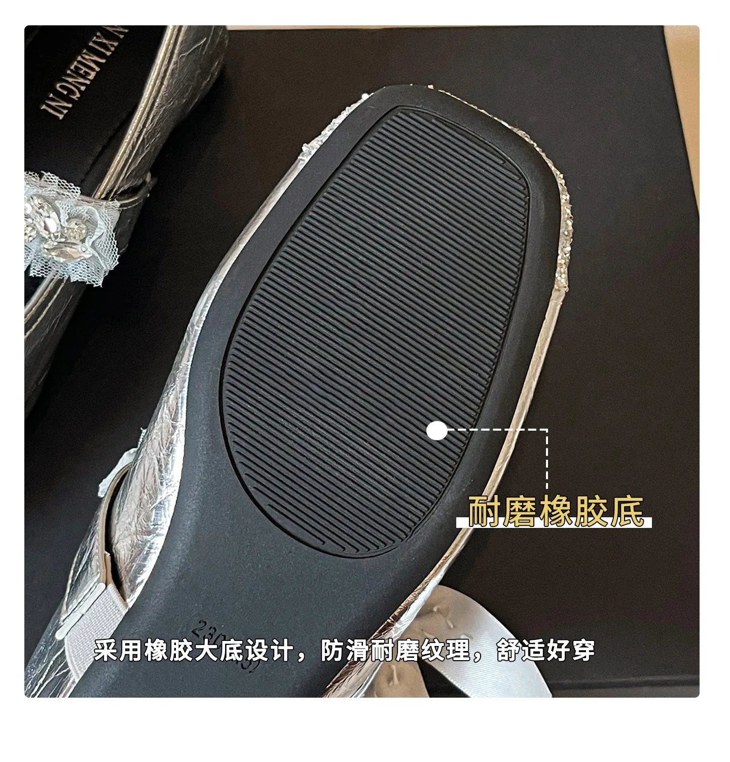 Elegant Rhinestone Bowknot Mary Jane Flats For Women