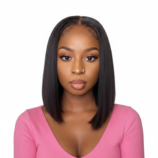 Bone Straight Glueless Bob Wig (10–16 Inch Options)