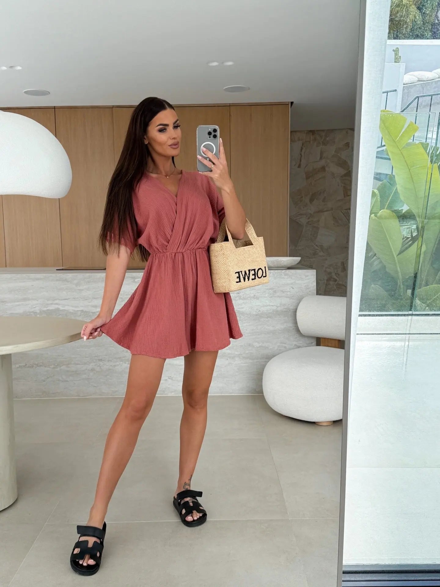 Elegant Deep V Neck Short Sleeve White Romper for Women
