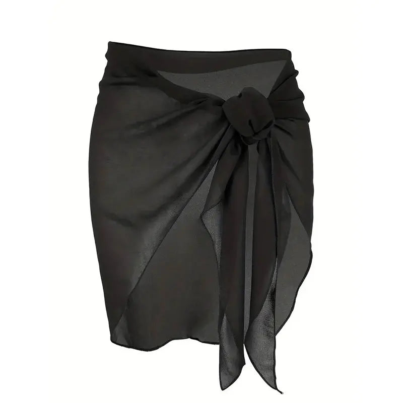 Women Short Sarongs Swimsuit Coverups Beach Bikini Wrap Sheer Short Skirt Chiffon Scarf Cover Ups for Swimwear