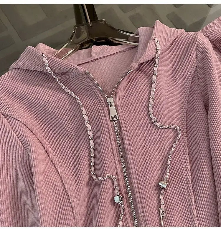Hooded Zip Tracksuit Set