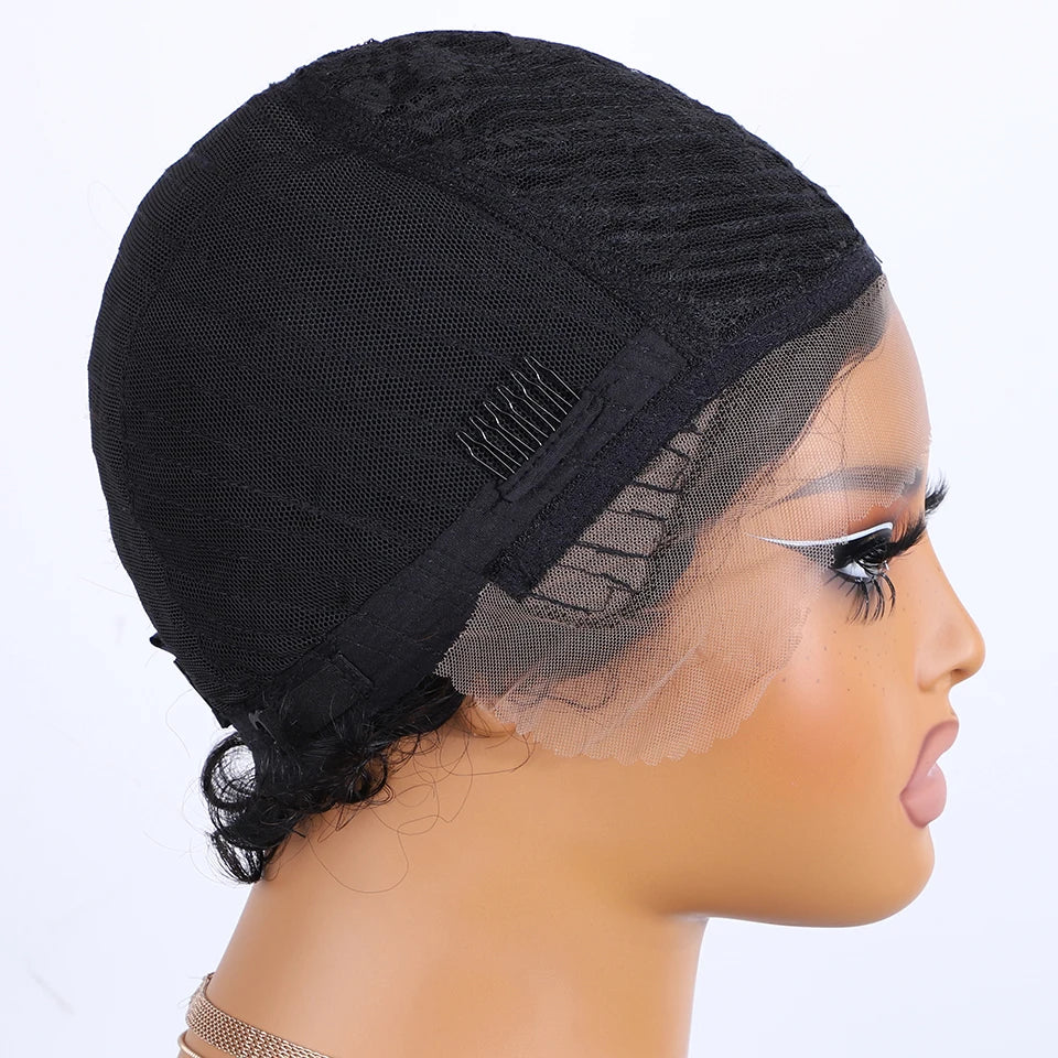 Curly Short Pixie Lace Front Wig Remy Human Hair Glueless for Women