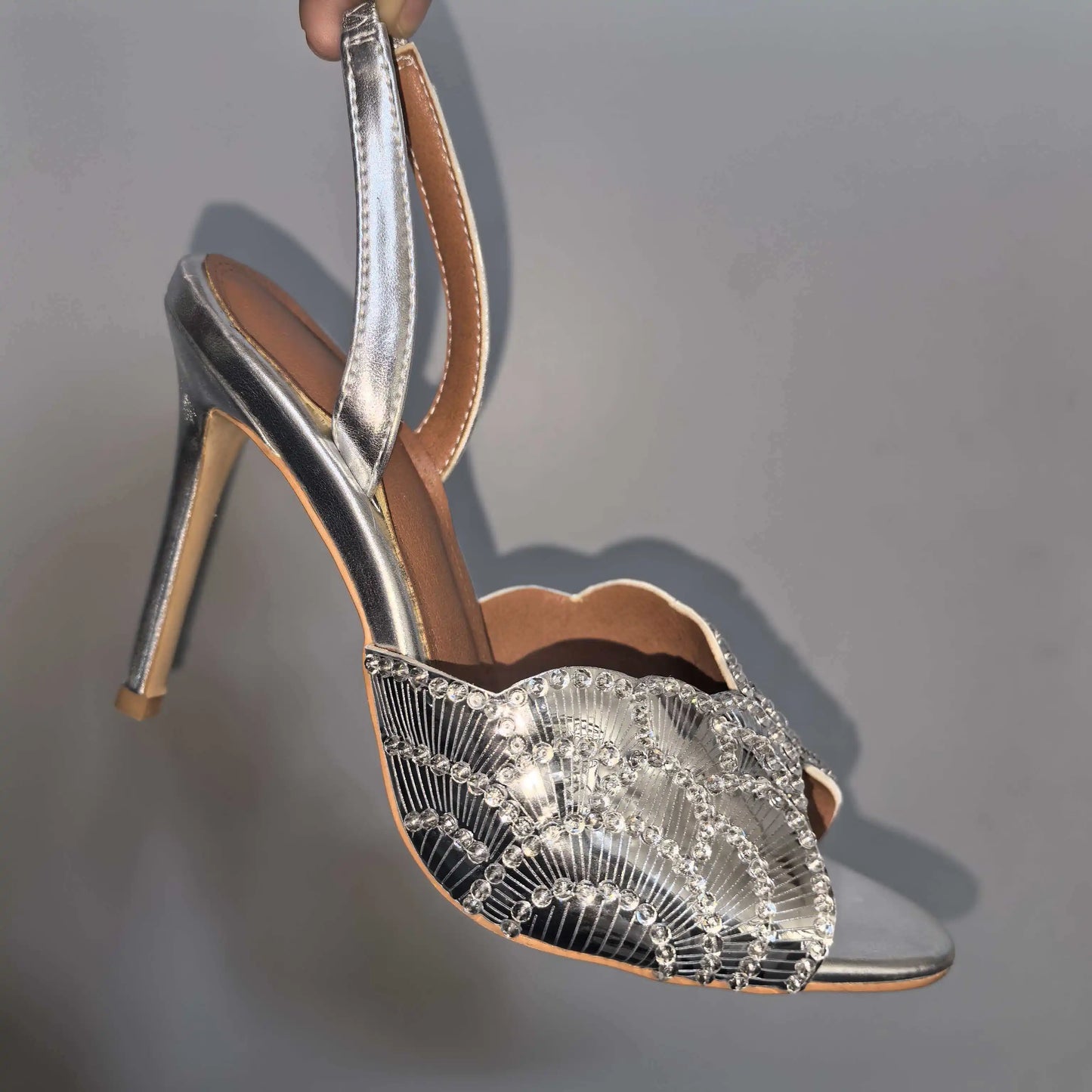Luxurious Sparkling Fish Mouth Strap Sandals for Women