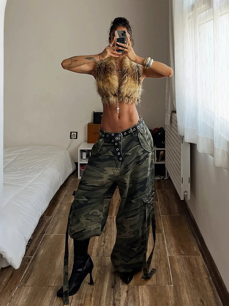 Leopard Print Backless Halter Top