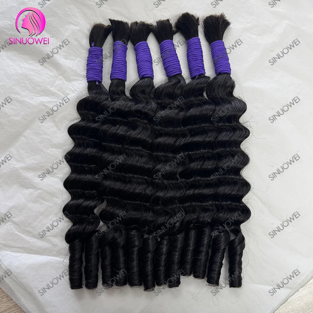 Deep Wave Human Hair Braiding Extensions for Women