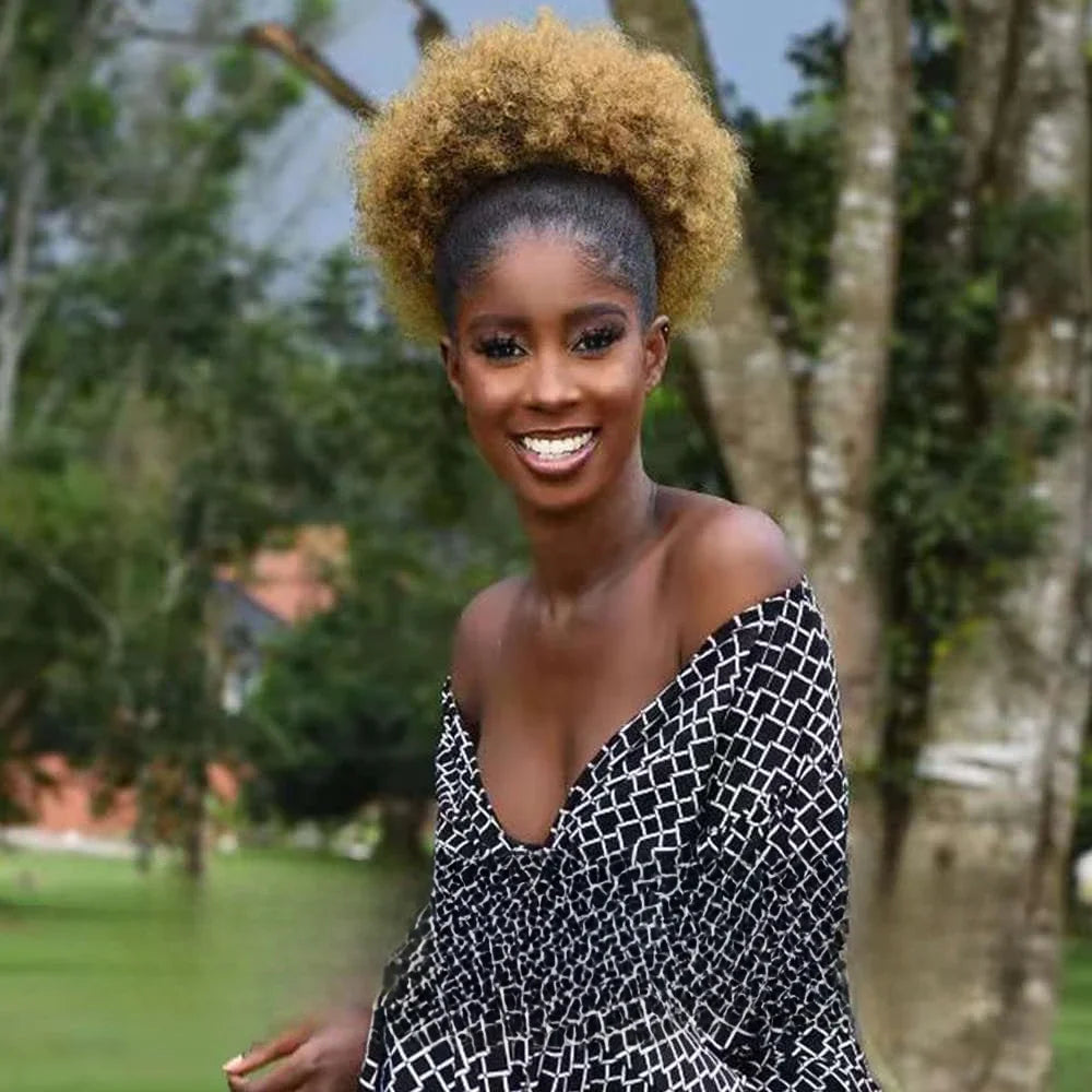 Big Kinky Curly Afro Puff Ponytail Extensions for Women