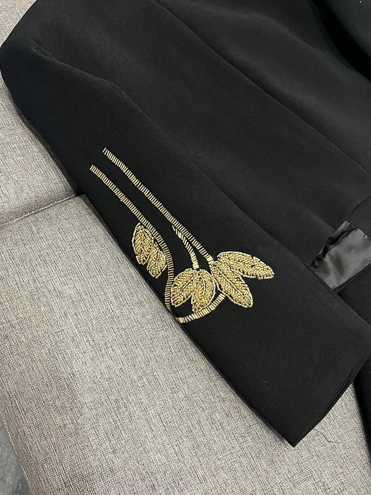 TWOTWINSTYLE Embroidery Two Piece Set For Women O Neck Long Sleeve Spliced Button Top High Waist Skirt Chic Sets FemaleKSE511331