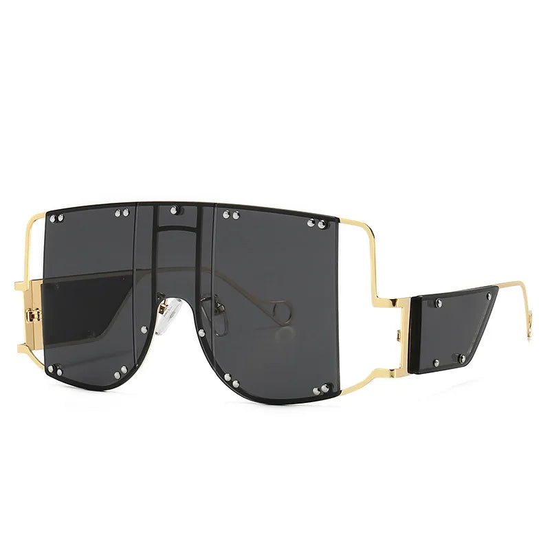 Oversized Mirrored Square Sunglasses