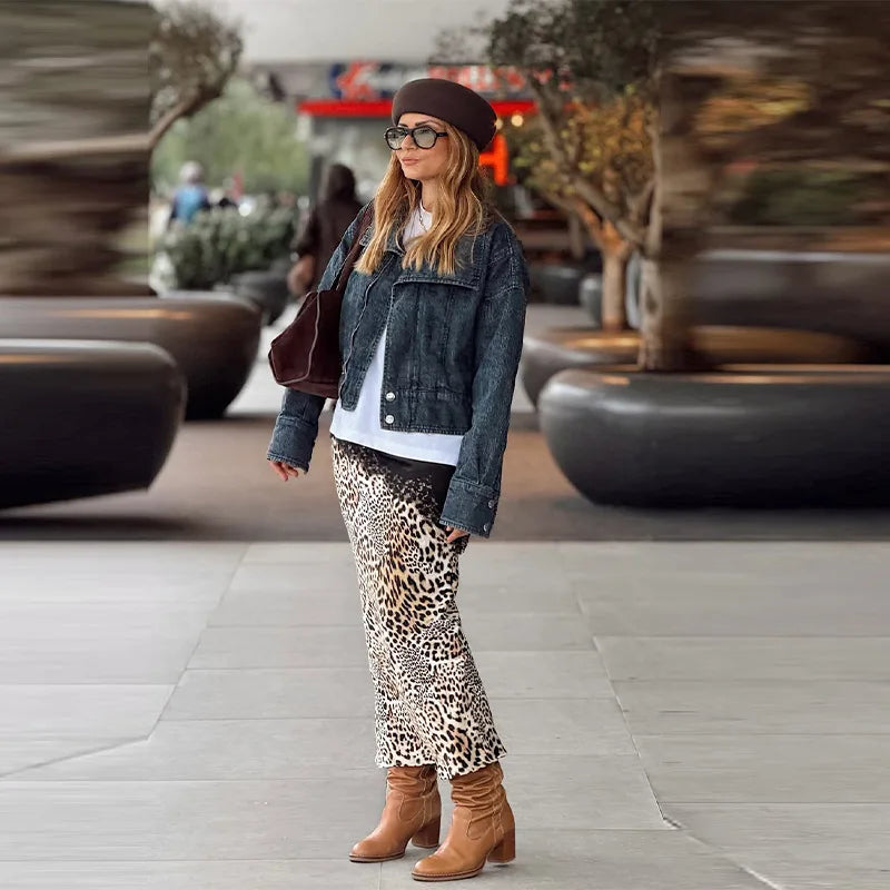 Oversized Street Style Denim Jacket with Pockets for Women
