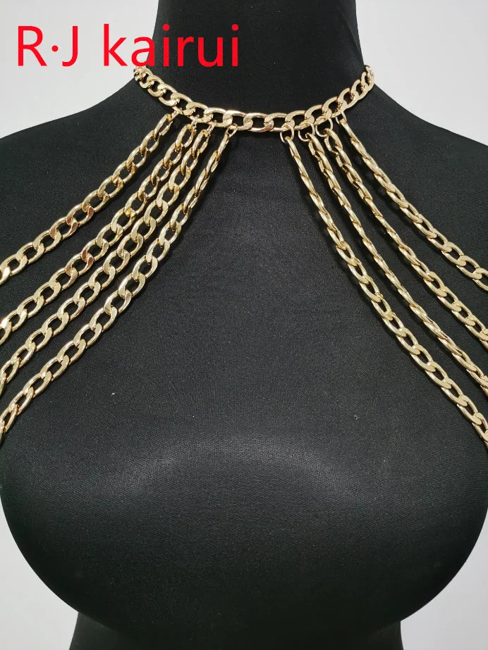 Elegant Delicate Gold Shoulder Chain Necklace for Women