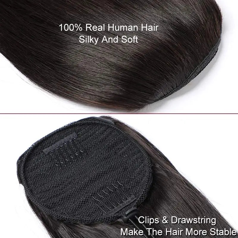 Body Wave Human Hair Drawstring Ponytail for Women