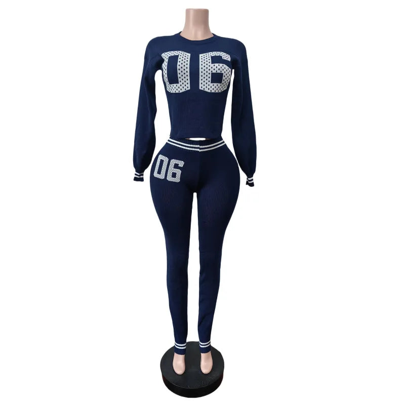 Letter Print Tracksuit Set