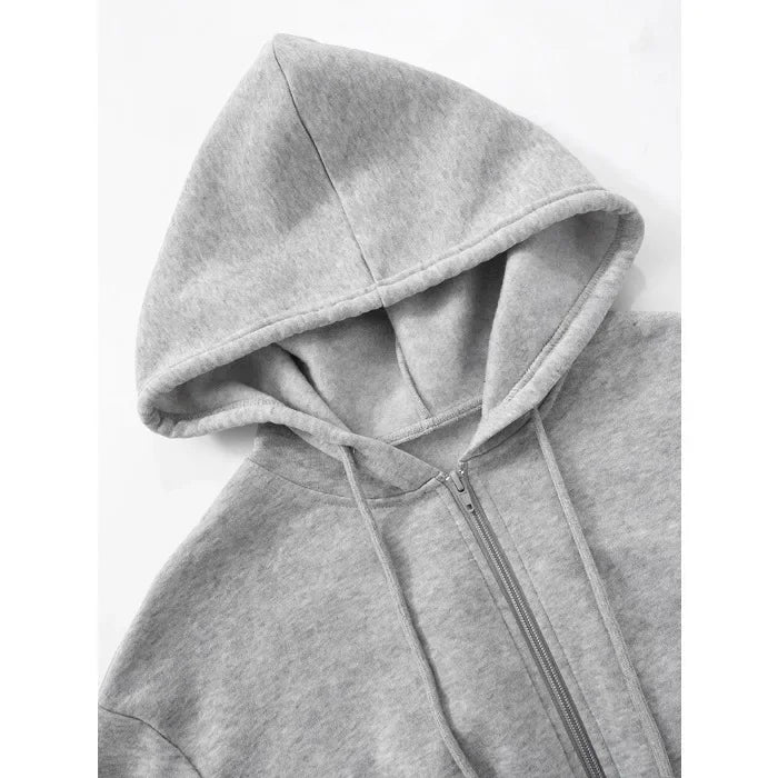 Hooded Short Dress for Women Summer and Fall 2025 New Casual Sexy High Waisted Zipper Short Dresses Solid Long Sleeved Dress