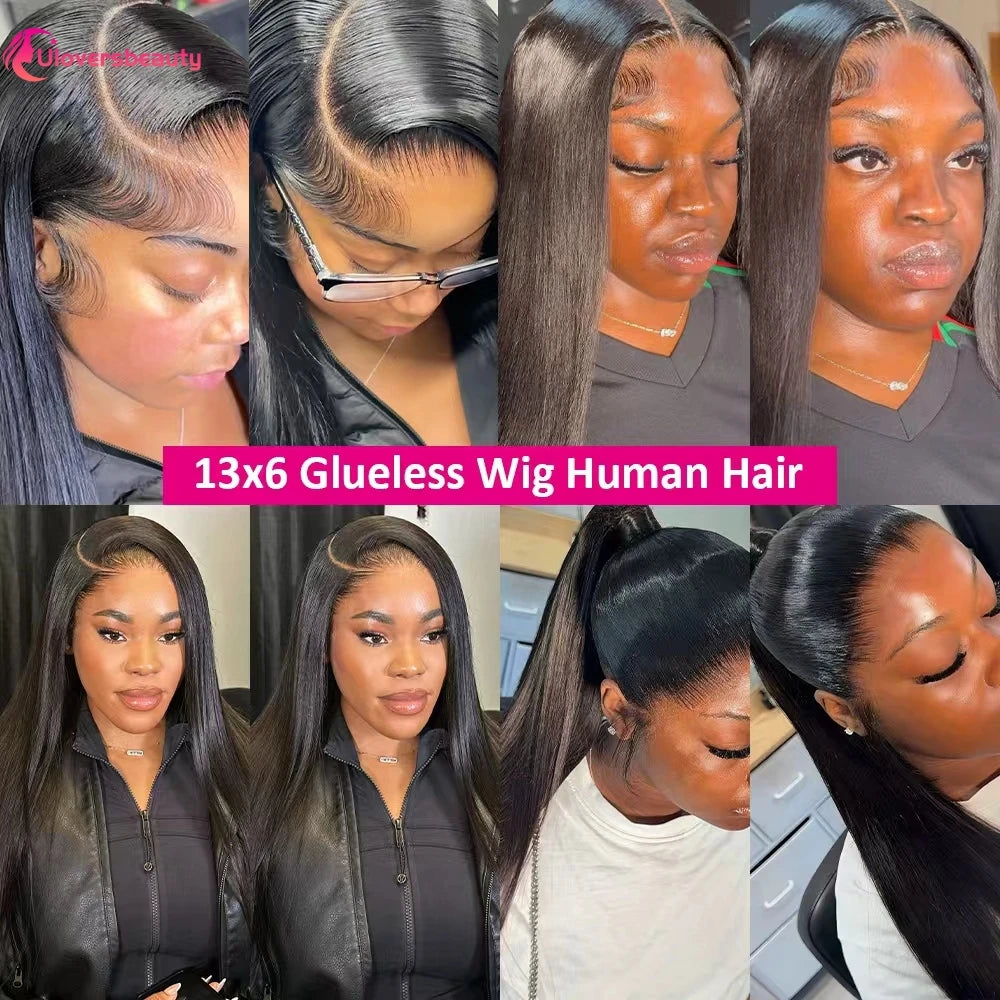 Glueless Straight Human Hair Lace Front Wig for Women