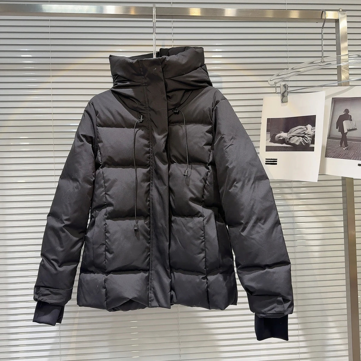 Warm Belted Hooded Winter Puffer Down Jacket for Women