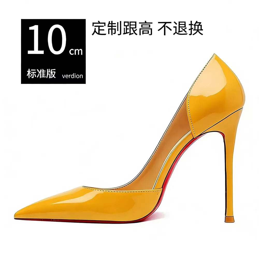 Pointed Toe Patent Leather Stiletto Heels for Women